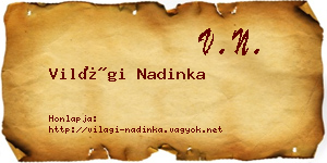 Világi Nadinka névjegykártya
